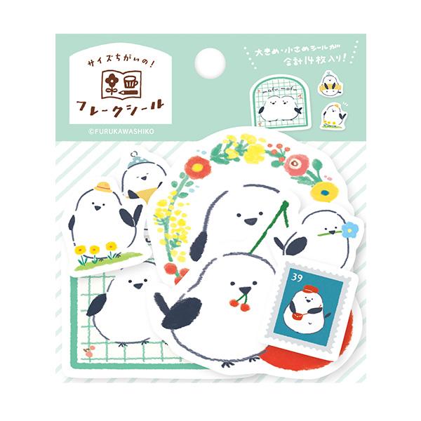 Furukawashiko Fluffy Little Bird Flake Sticker Seal