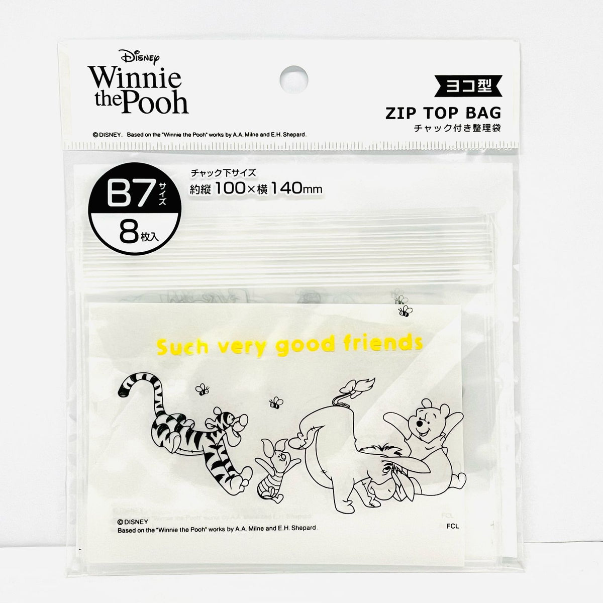 Disney Zip Lock Top Bag Winnie The Pooh B7 Size