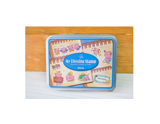 Micia Iron Box Stamp Daily Life of Chicken and Pig