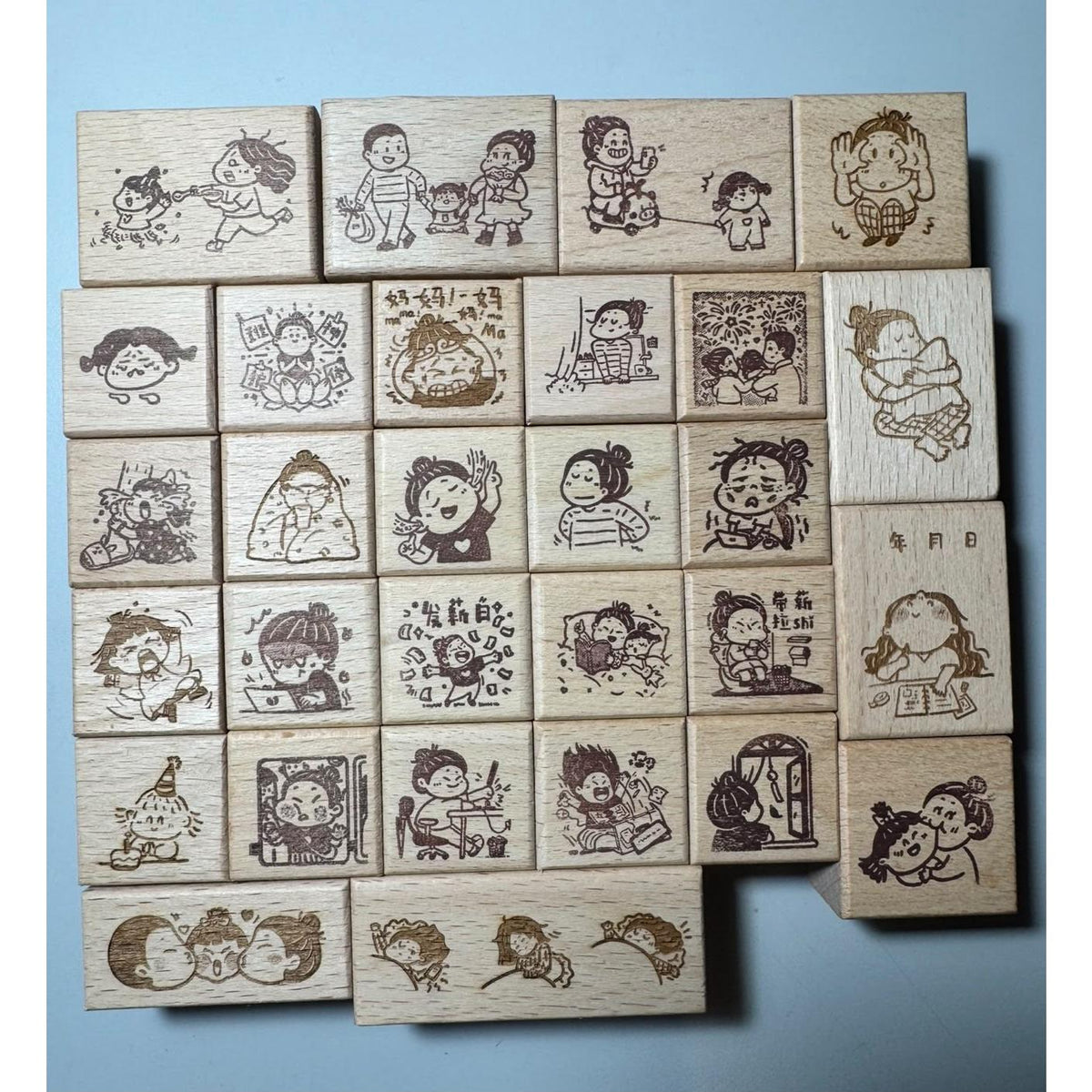 Hao E Wooden Rubber Stamp for Journaling &amp; Decoration