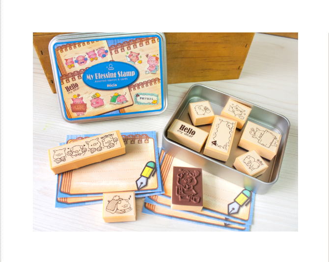 Micia Iron Box Stamp Daily Life of Chicken and Pig