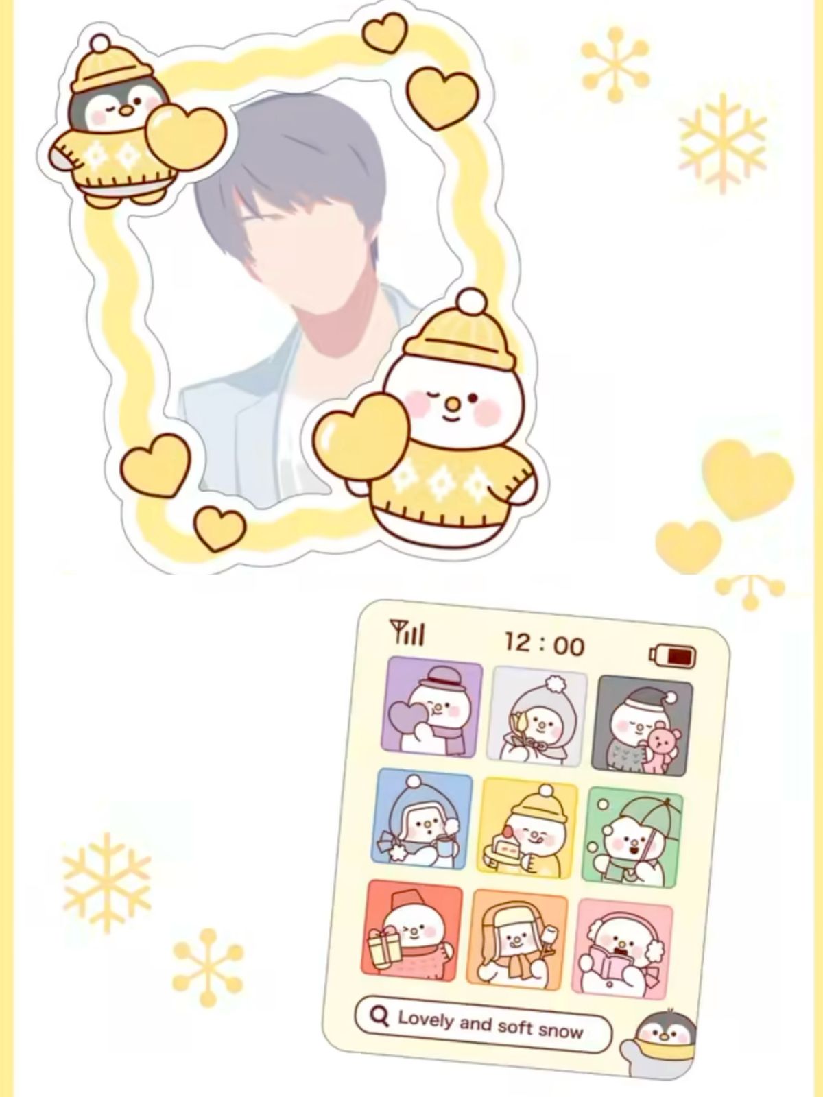 Gaia Mochi Mochi Friend Die Cut Sticker Snowman