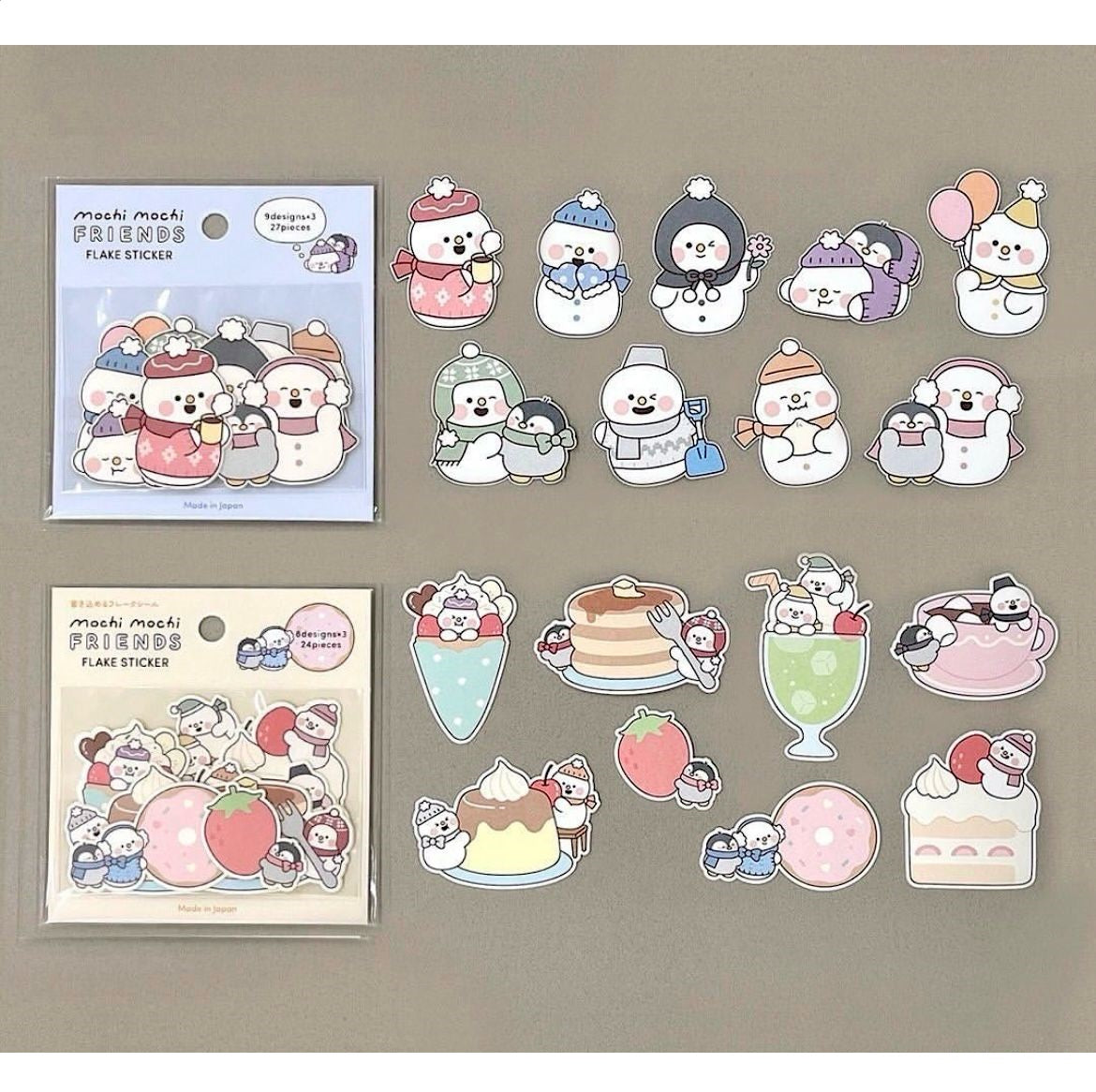 Gaia Mochi Mochi Friends Flake Sticker Snowman