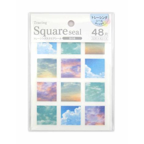 Kyowa Tracing Square Seal Sky Color Sticker