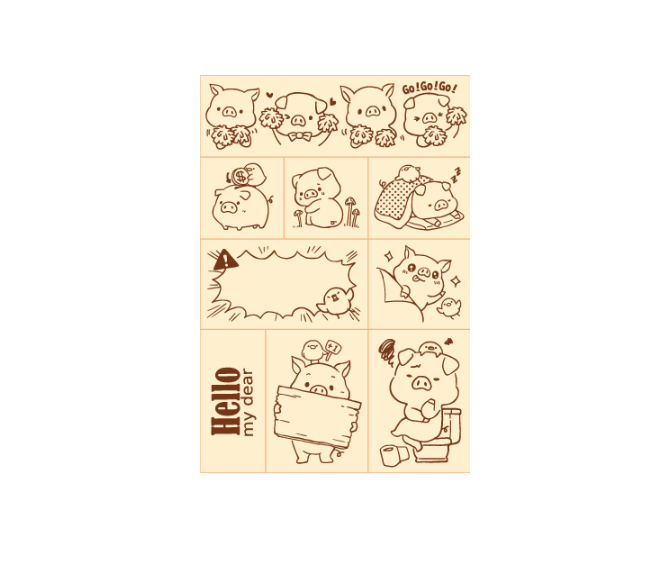 Micia Iron Box Stamp Daily Life of Chicken and Pig