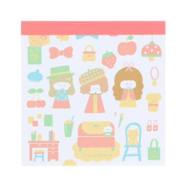 Mizutama Sunstar Square Notepad Retro Pattern