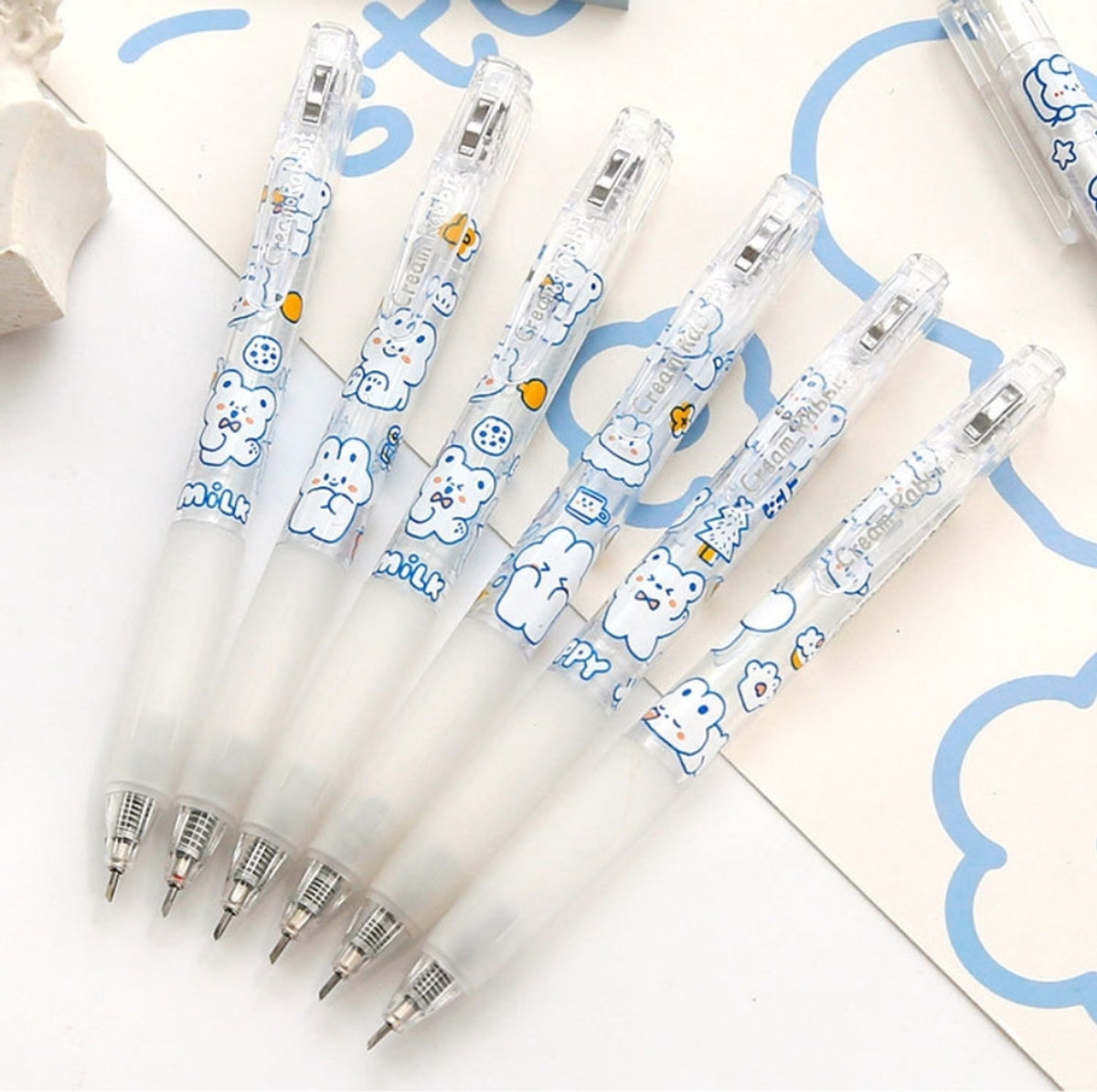 Telado Cream Rabbit Diary Press Ballpoint Pen