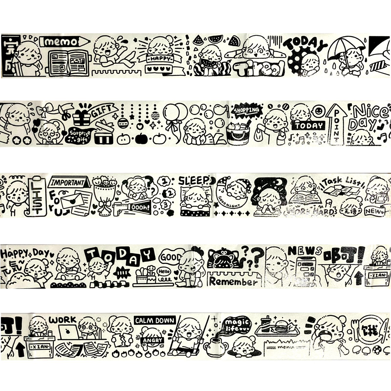 Snowball Studio Black and White Washi Sampler