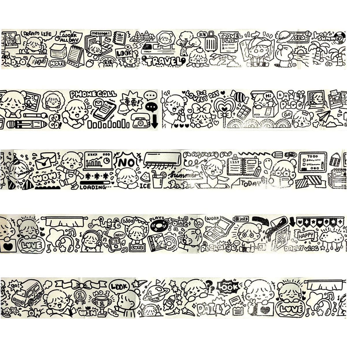 Snowball Studio Black and White Washi Sampler