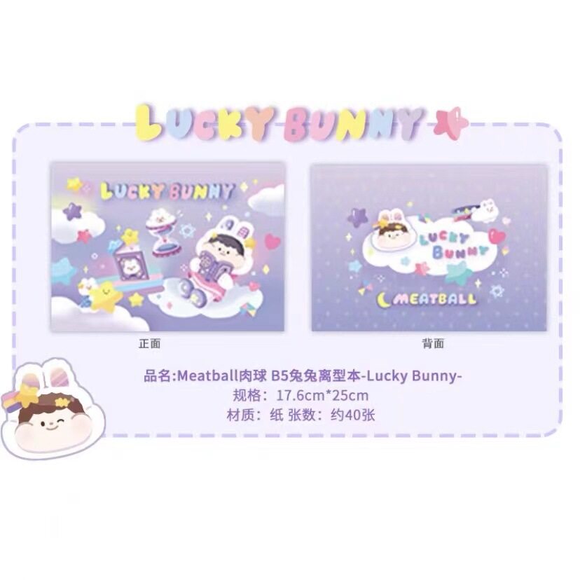Meatball Sticker Book Lucky Bunny Purple B5