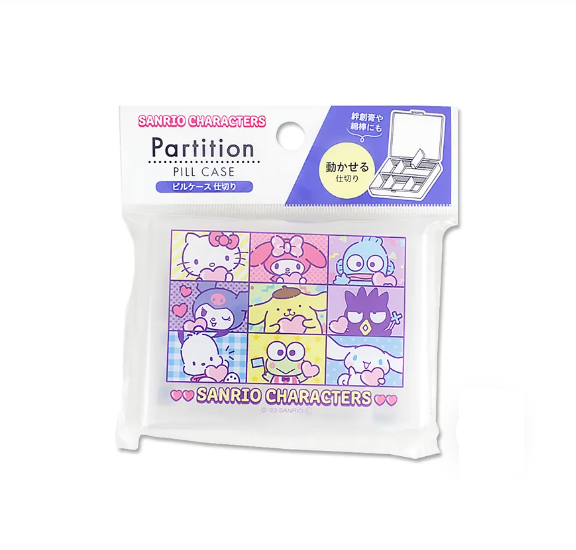 Sanrio pill case with partitions