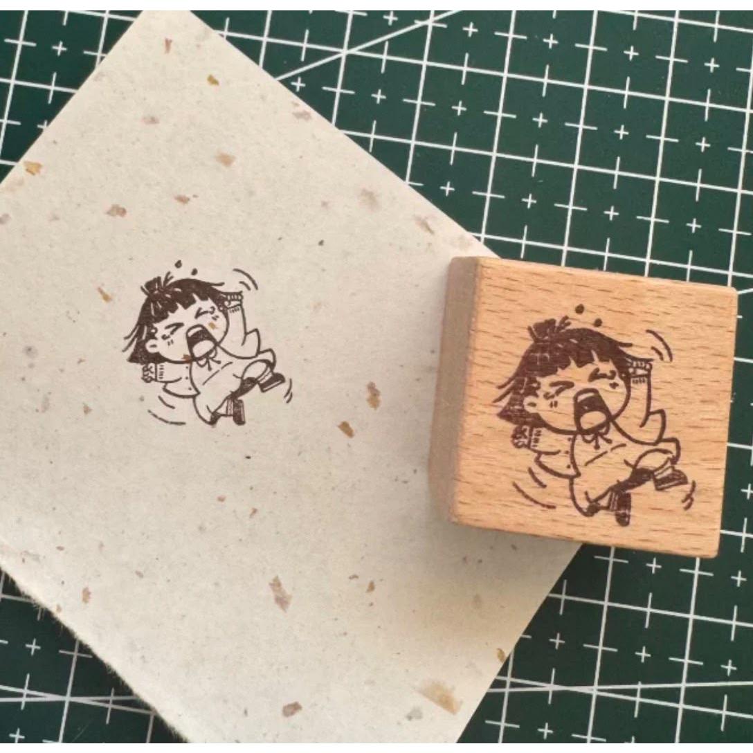 Hao E Wooden Rubber Stamp for Journaling &amp; Decoration
