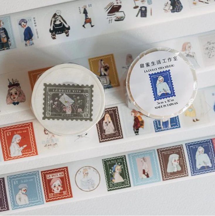 La Dolce Vita Sweet Mail Postage Stamp Die Cut Washi Tape