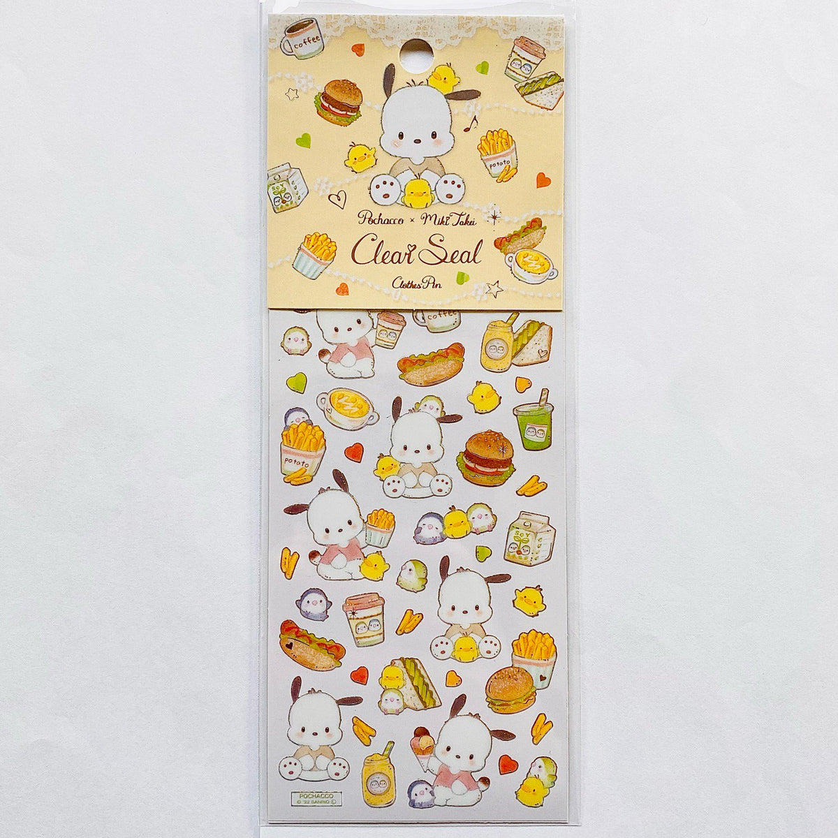 Clothes Pin Pochacco x Miki Takei Clear Seal Natural Food