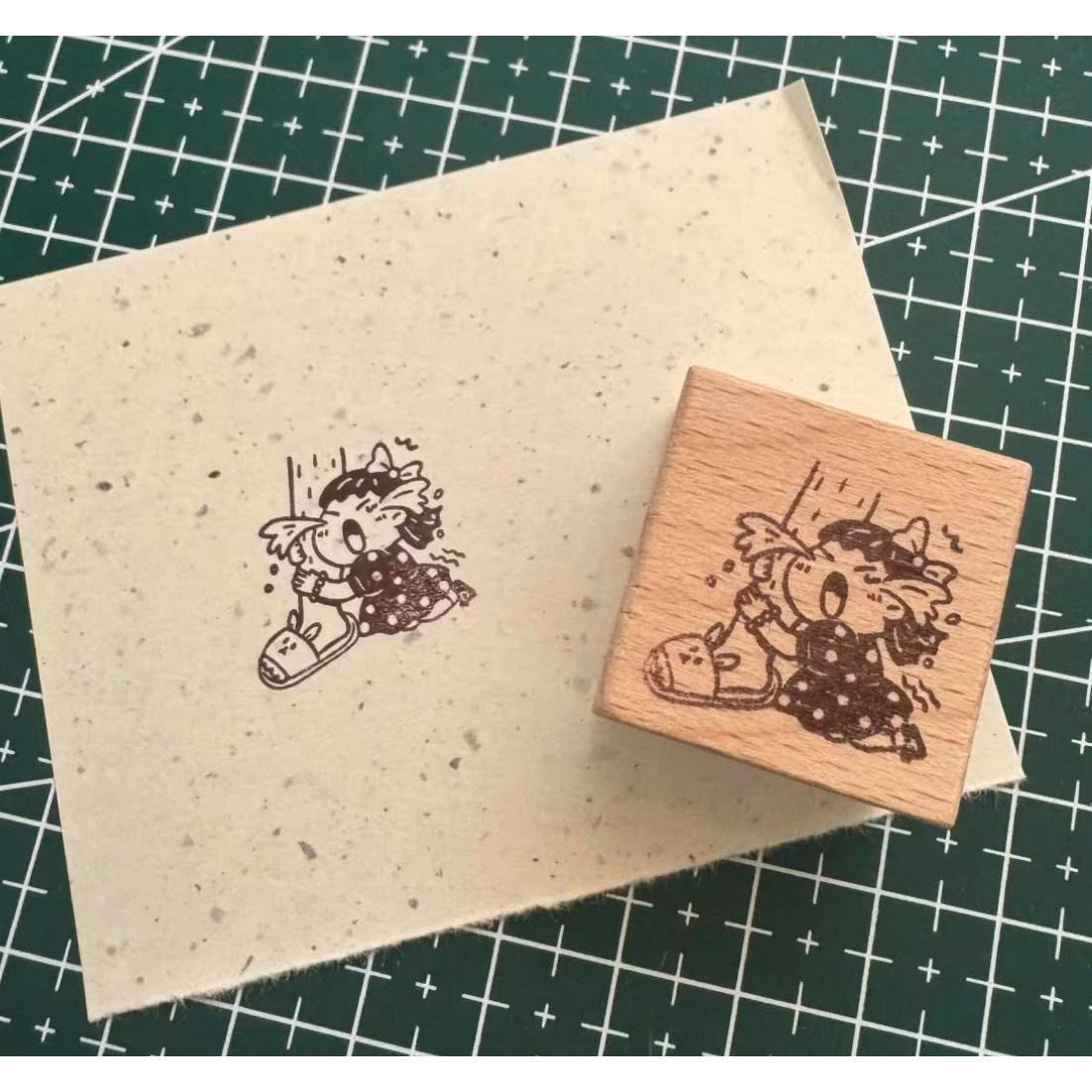 Hao E Wooden Rubber Stamp for Journaling &amp; Decoration
