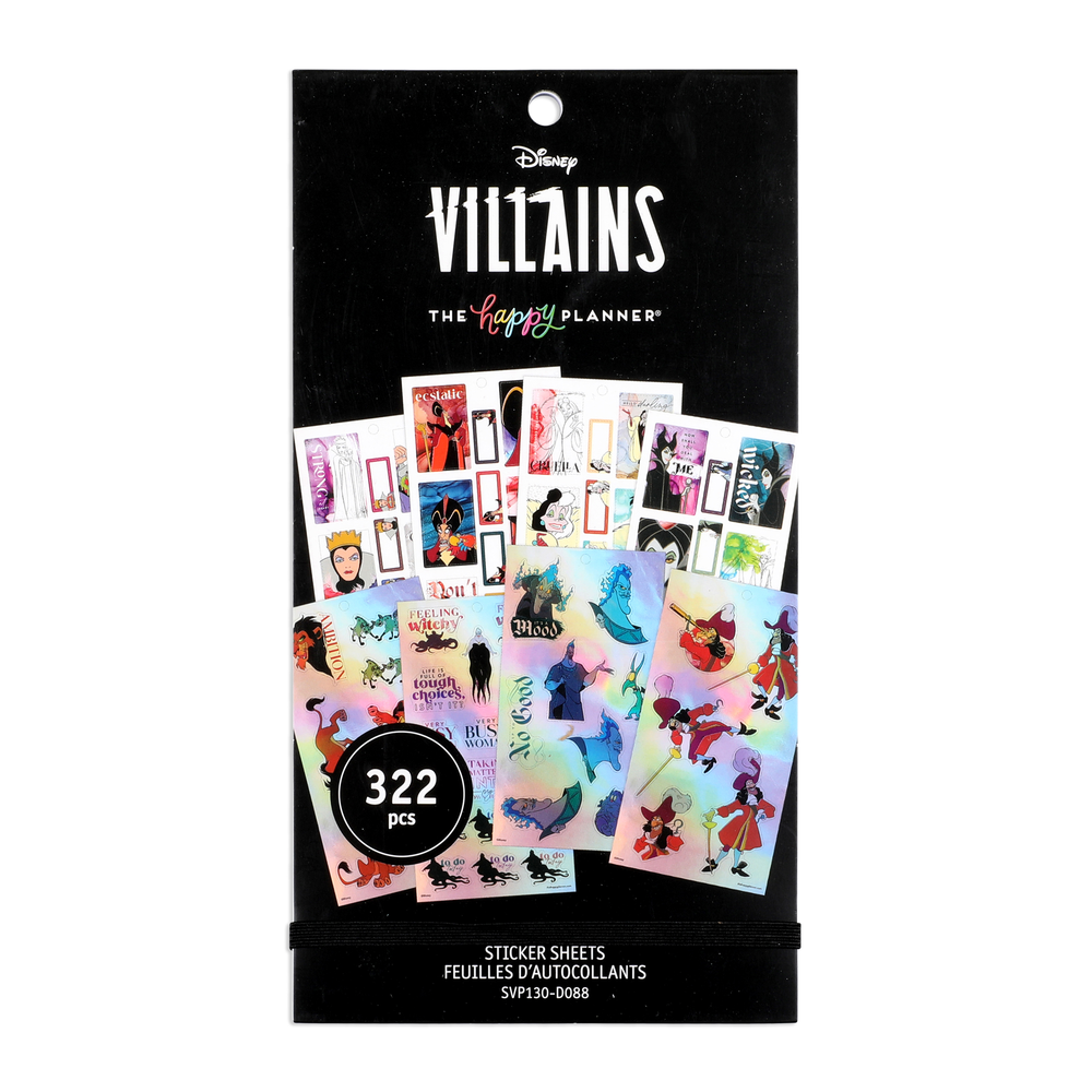 The Happy Planner Disney VILLAINS Value Pack Stickers 322 Pieces