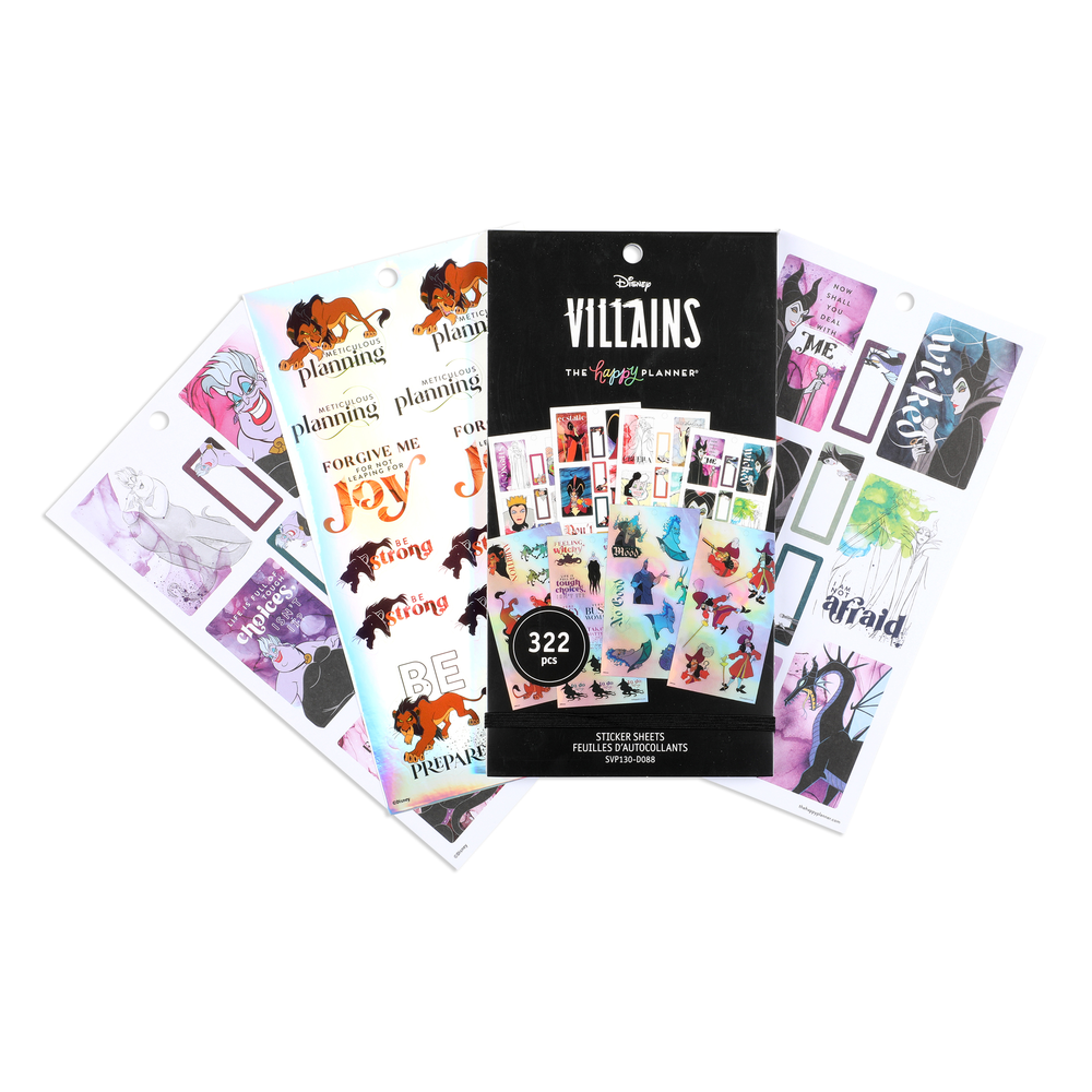The Happy Planner Disney VILLAINS Value Pack Stickers 322 Pieces
