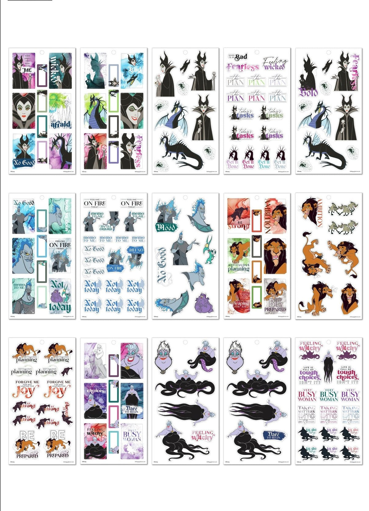 The Happy Planner Disney VILLAINS Value Pack Stickers 322 Pieces