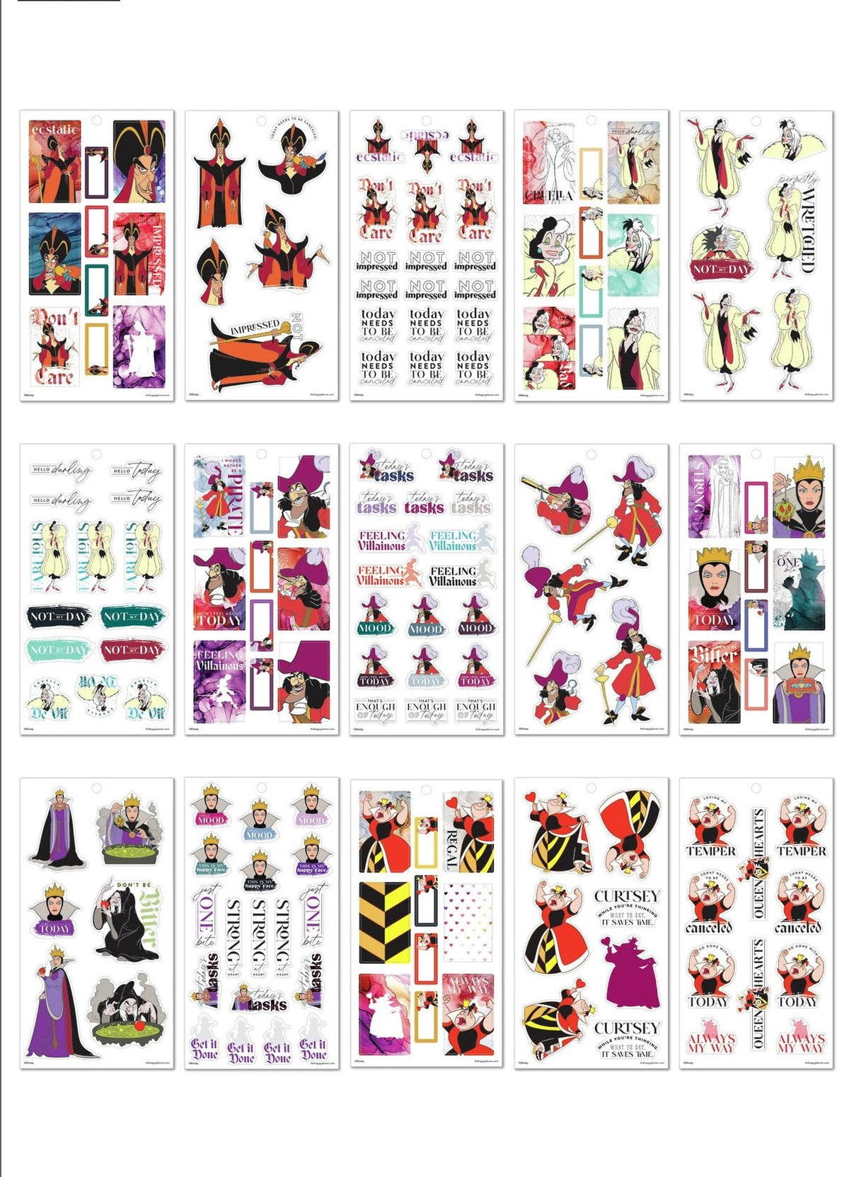 The Happy Planner Disney VILLAINS Value Pack Stickers 322 Pieces