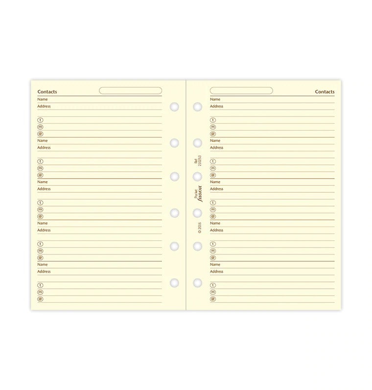 Filofax System Notebook Refill Cotton Cream Small Size