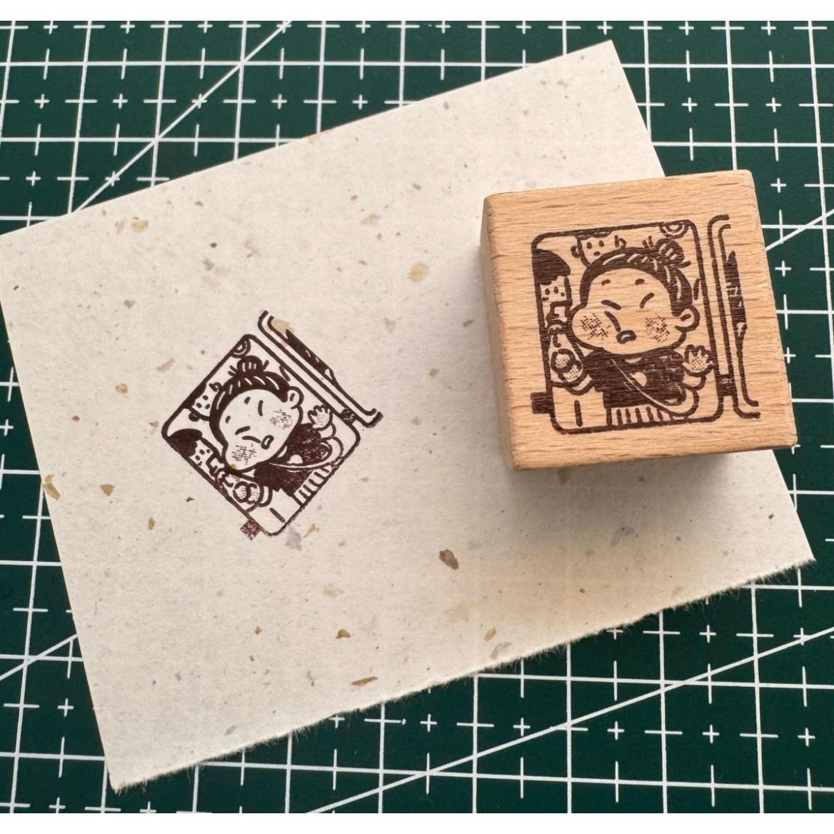 Hao E Wooden Rubber Stamp for Journaling &amp; Decoration