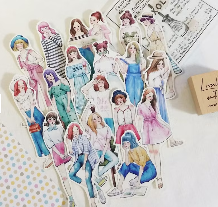 Starlulu Weather Sunny Girl Sticker Set 18 Pieces