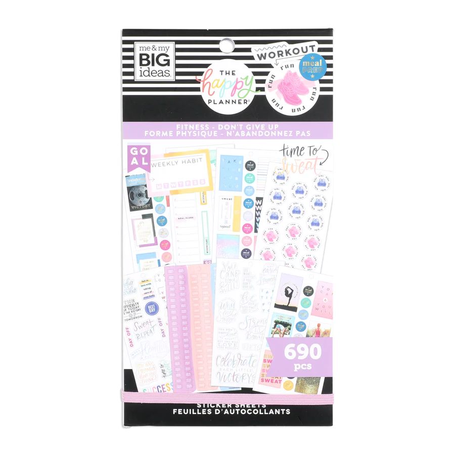 The Happy Planner Value Pack Stickers - Fitness Dont Give Up