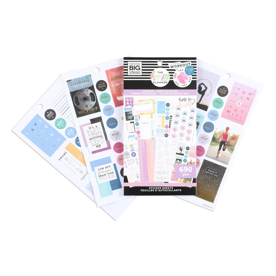 The Happy Planner Value Pack Stickers - Fitness Dont Give Up