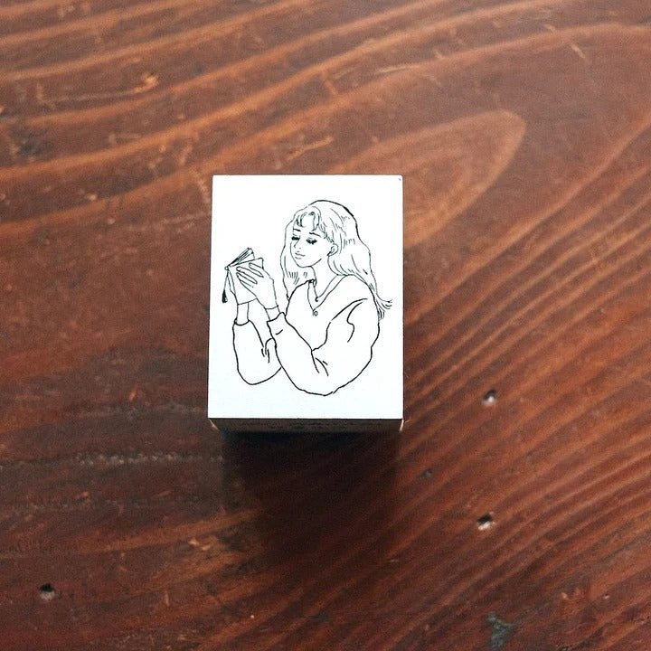 La Dolce Vita Wooden Rubber Stamp Quiet Woman