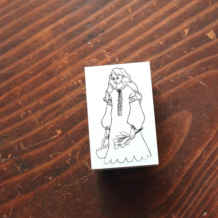 La Dolce Vita Relaxed Woman Wooden Rubber Stamp