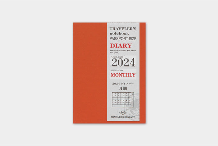 Travelers Notebook Refill 2024 Monthly Passport Size