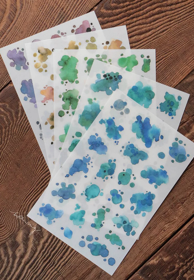 Lin Chia Ning Print on Stickers Color Lumps