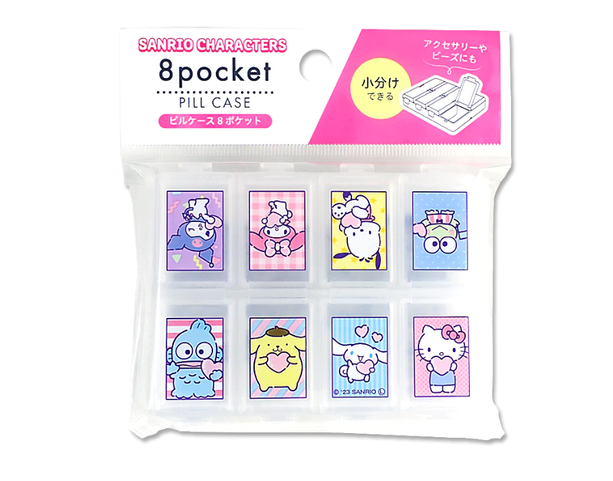 Sanrio Characters Cute Pill Case 8 pockets White