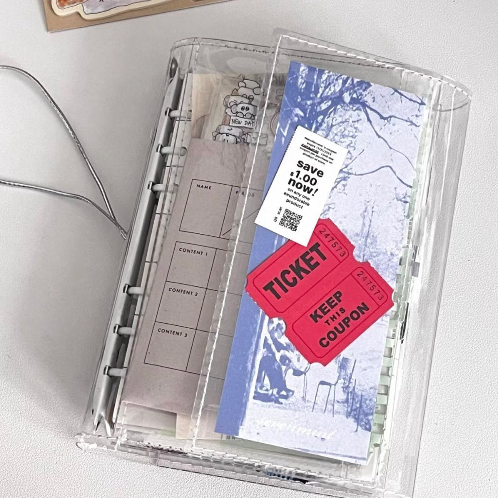 Seven Mint Size A6 Clear Binder 6 Holes