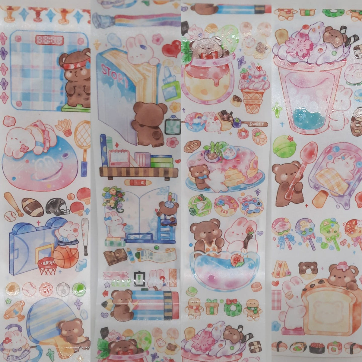 Cute Pink Bunny &amp; Bear 100 Cm Washi Sampler