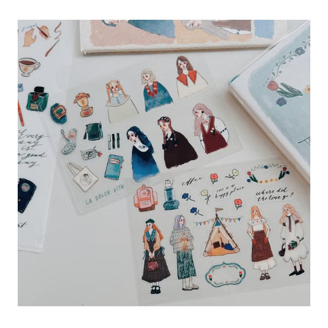 La Dolce Vita Transparent Stickers Set of Two - Camping life