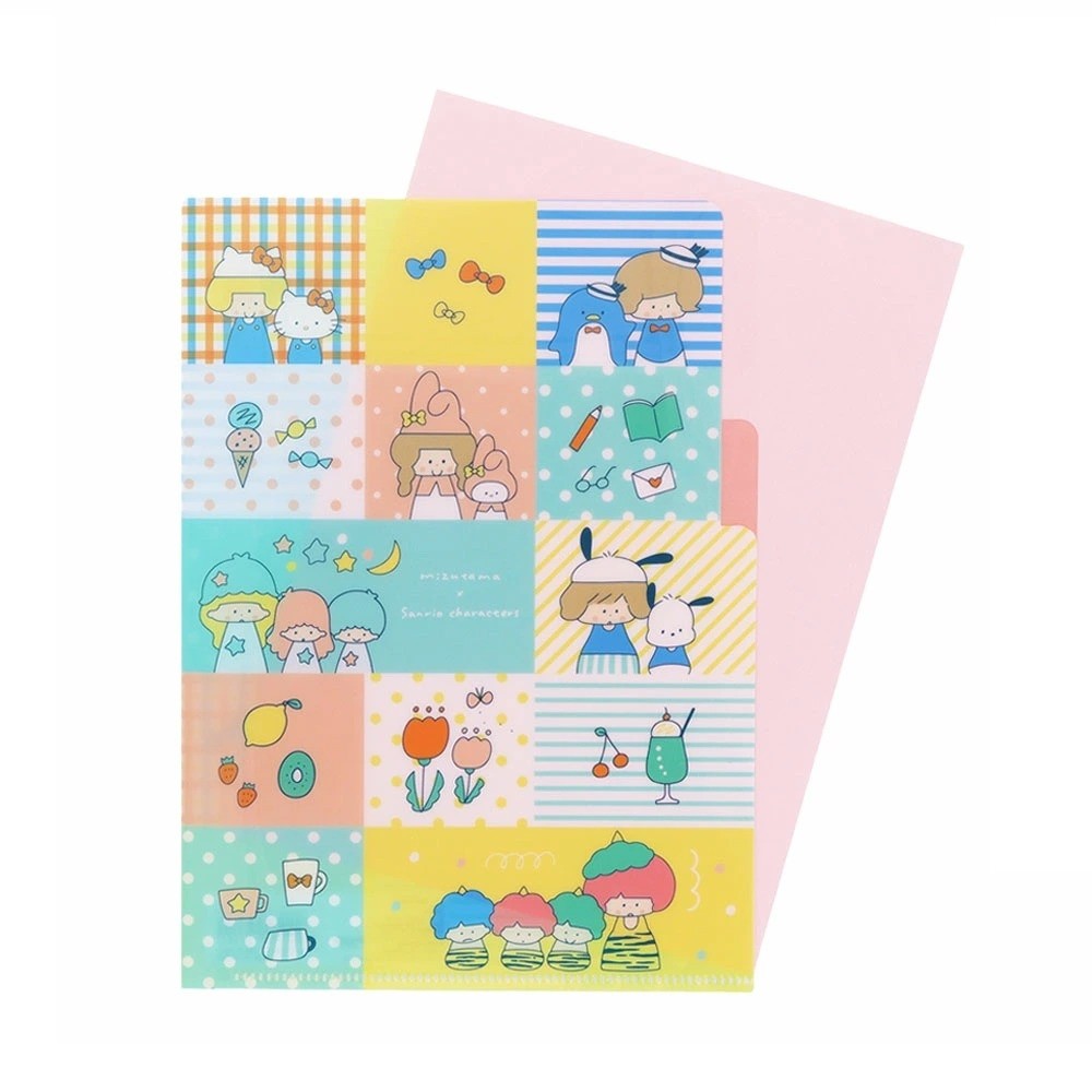 Sunstar Mizutama x Sanrio Characters Clear File A5 size 3 pockets