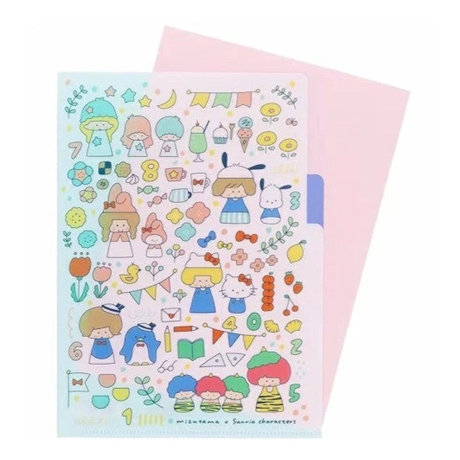 Sunstar Mizutama x Sanrio Characters Clear File A5 size 3 pockets