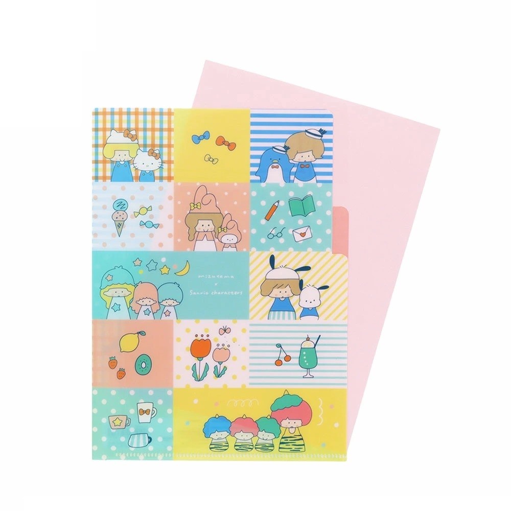 Sunstar Mizutama x Sanrio Characters Clear File A5 size 3 pockets