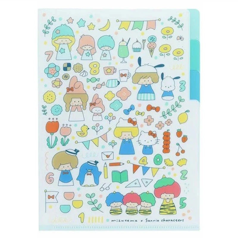 Sunstar Mizutama x Sanrio Characters Clear File A5 size 3 pockets