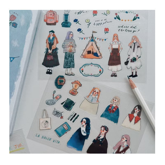 La Dolce Vita Transparent Stickers Set of Two - Camping life