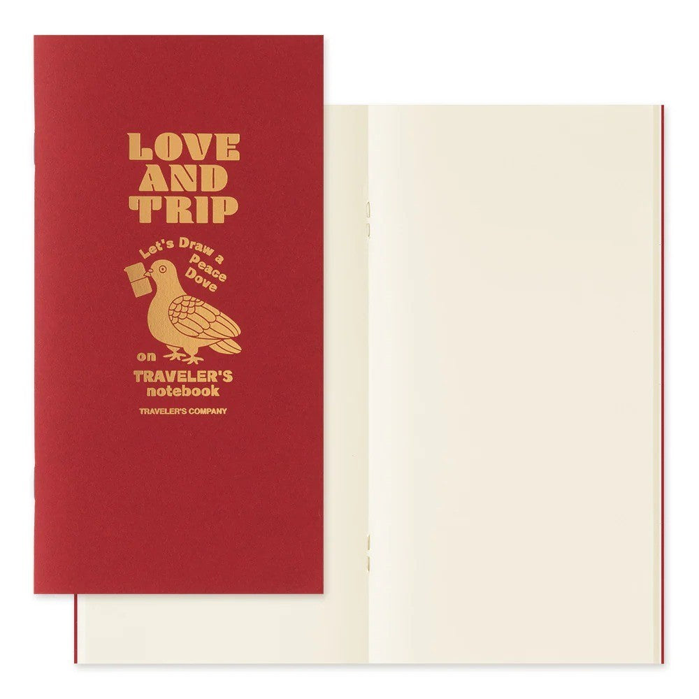 Travelers Notebook Factory Love And Trip Red Limited Edition Refill and Pouch