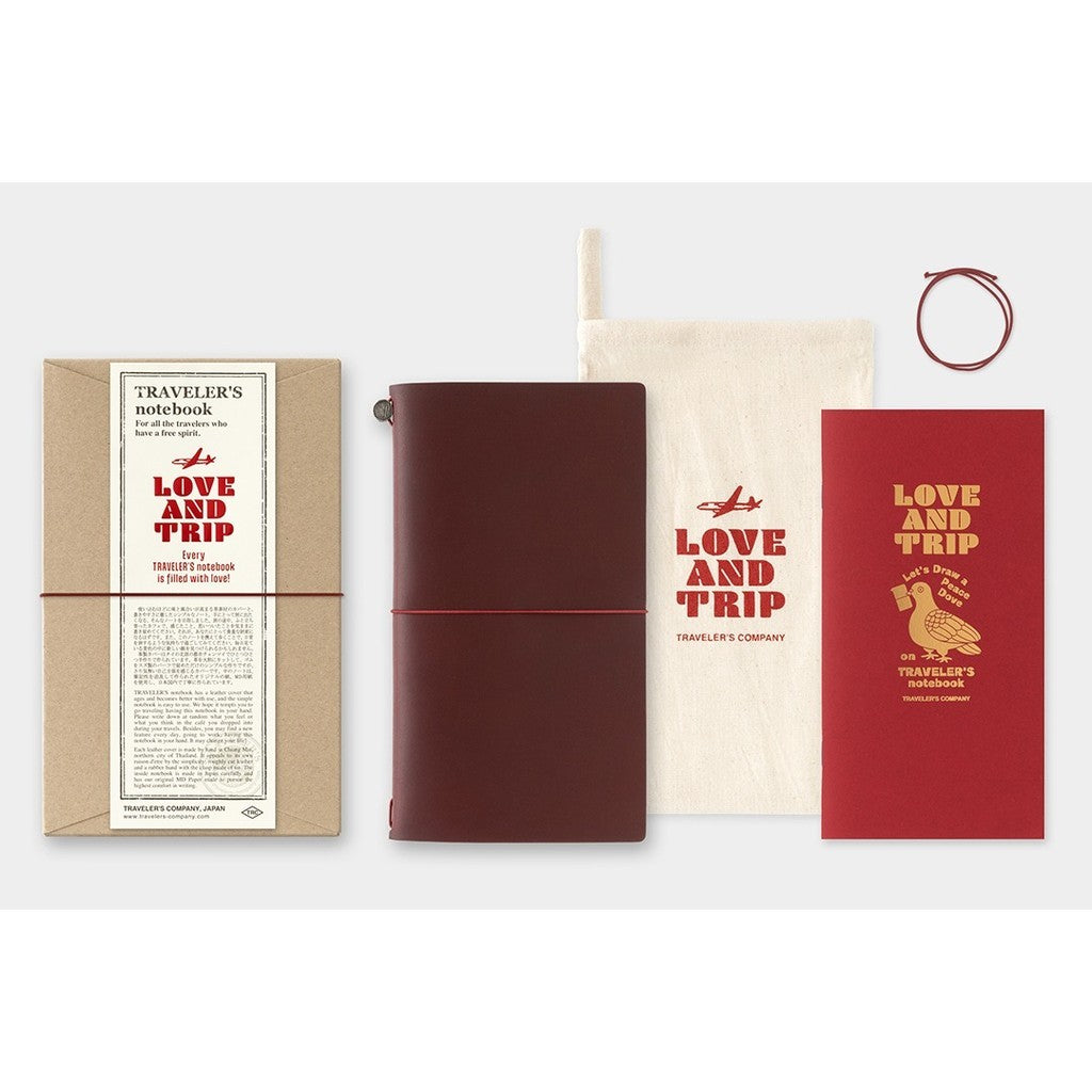 Travelers Notebook Factory Love And Trip Red Limited Edition