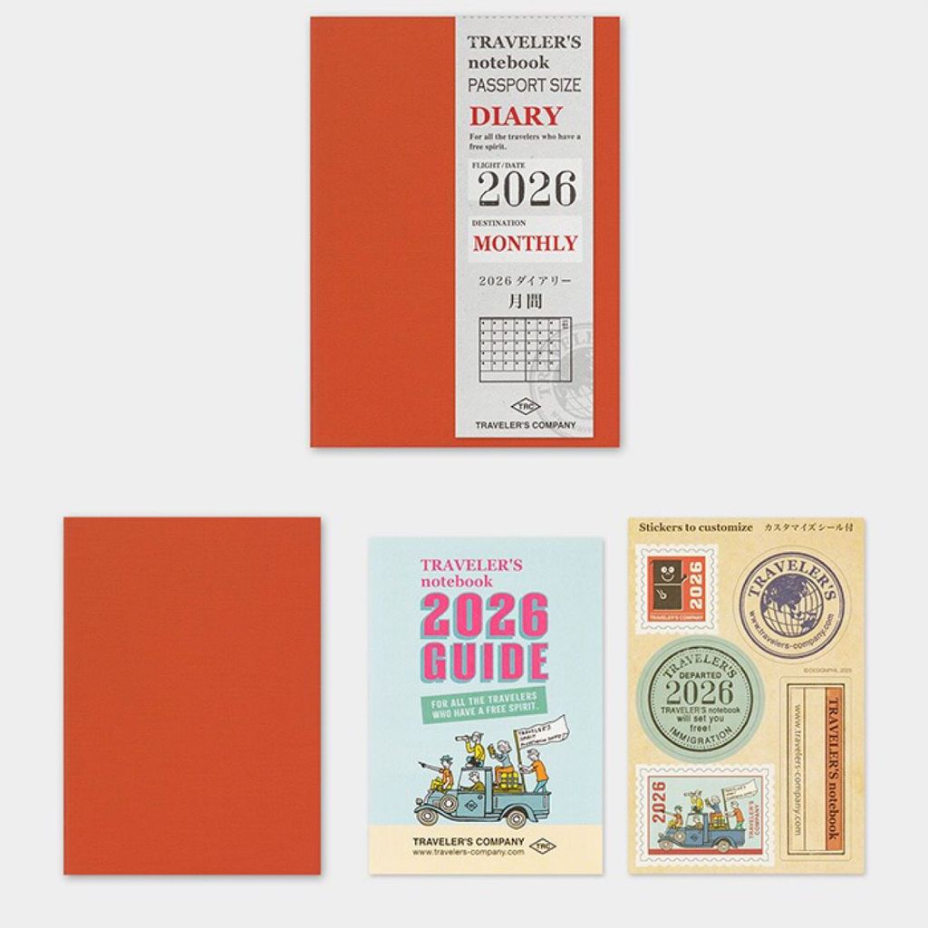 Travelers Notebook  2026 Refill Passport size Monthly