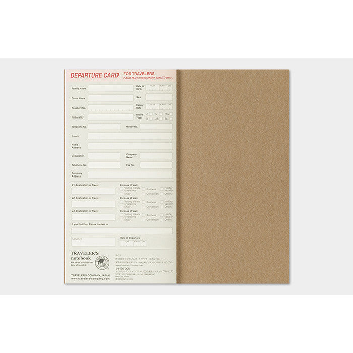 Travelers Notebook  2026 Refill Regular size Weekly Vertical