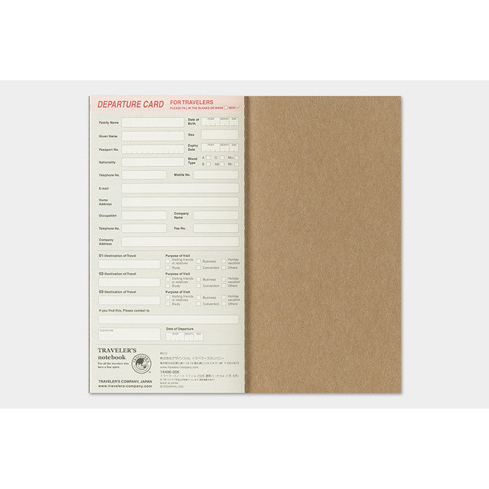 Travelers Notebook  2026 Refill Regular size Weekly Vertical