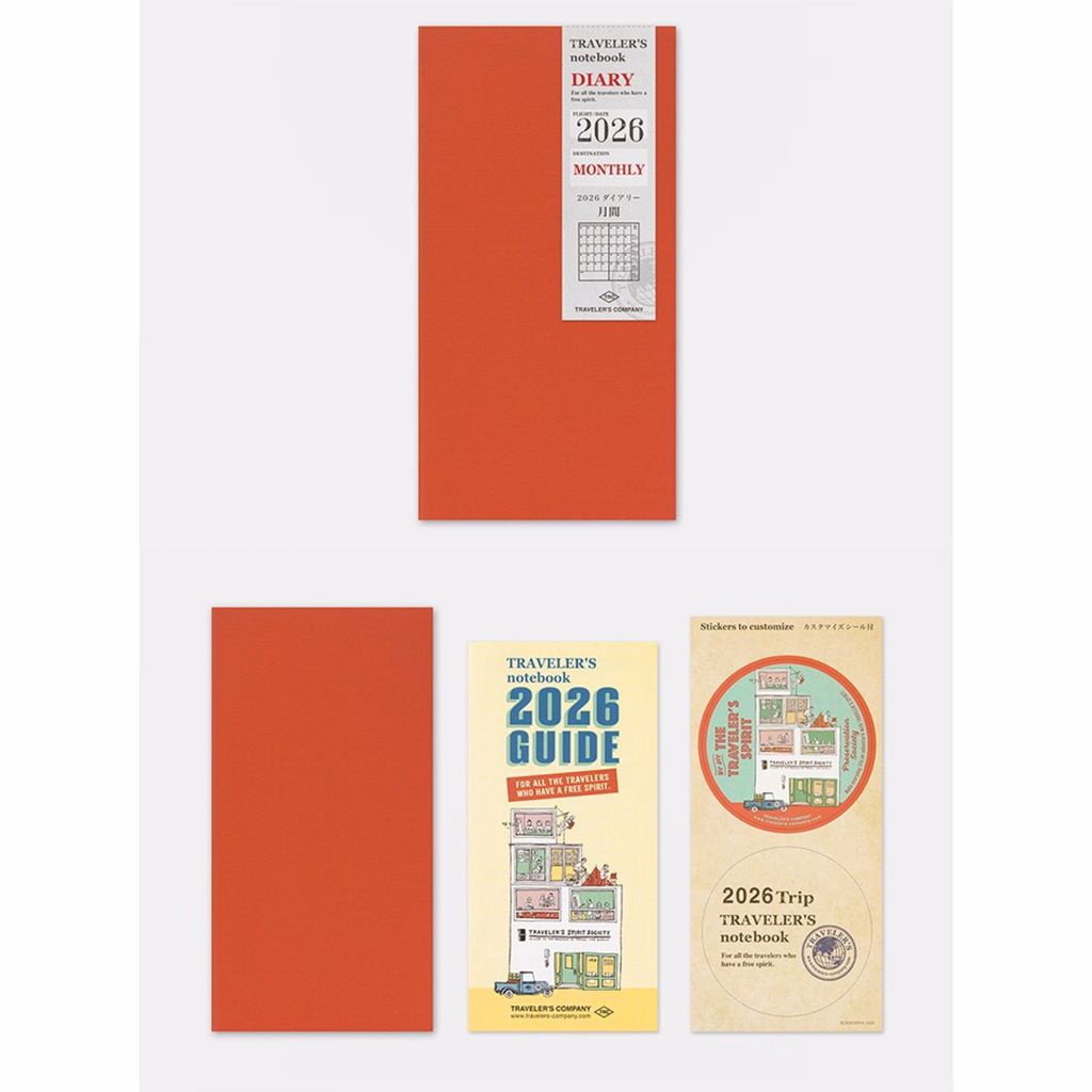 Travelers Notebook 2026 Refill Regular size Monthly