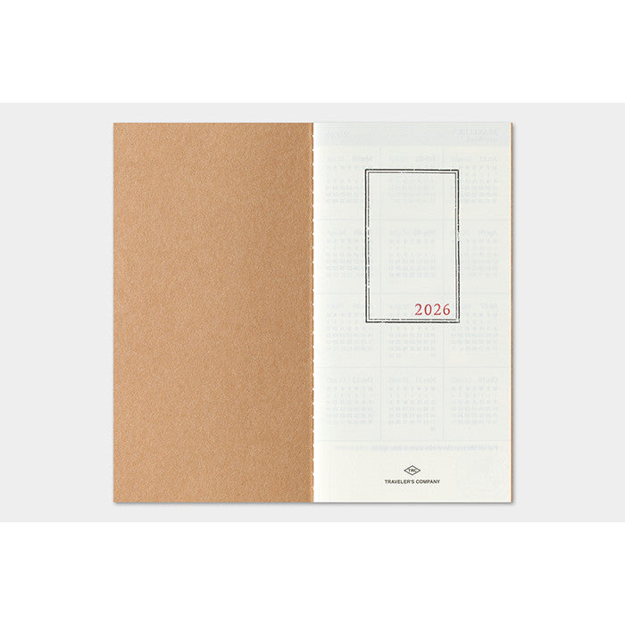 Travelers Notebook 2026 Refill Regular size Monthly