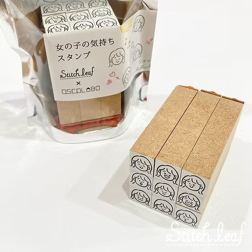 Oscolabo x Stitch Leaf Girls Feelings Rubber Stamp