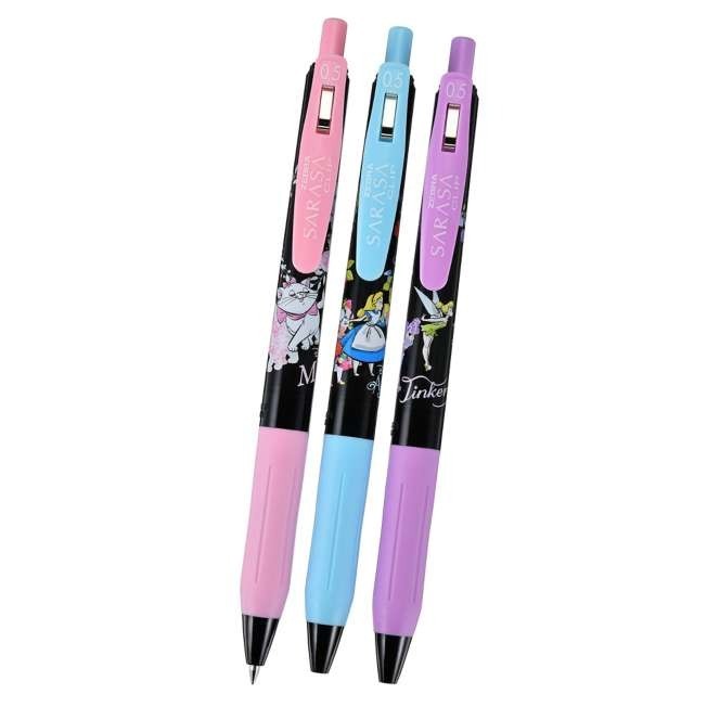 Sarasa Clip 0.5 Gel Ballpoint Pen Set Flower Classic Marie Aristocats, Alice, Tinker Bell